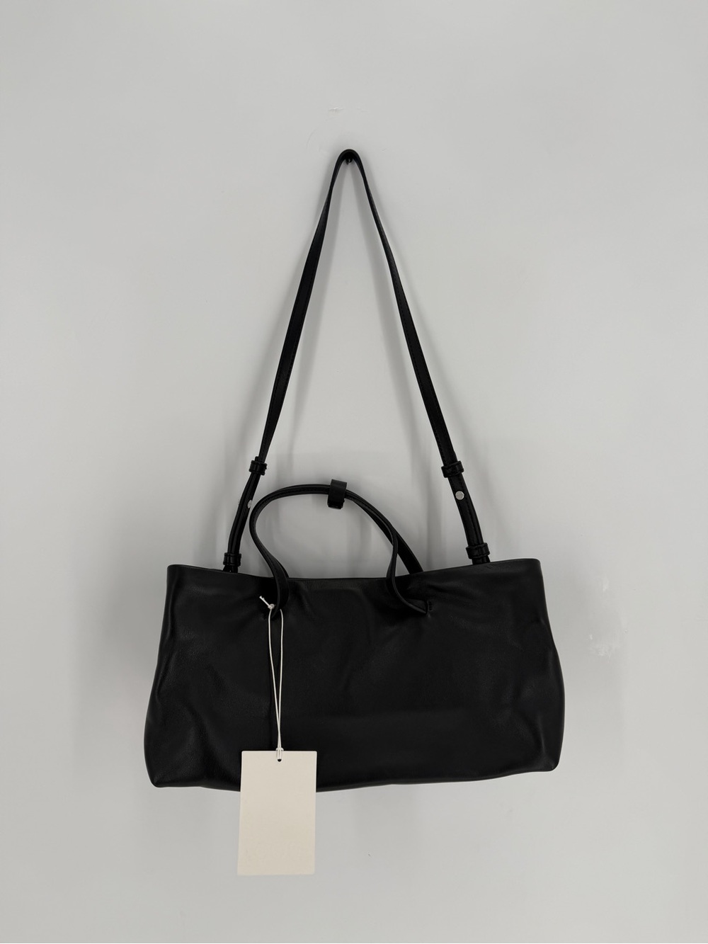Cos Bateau Leather Tote Bag In Black